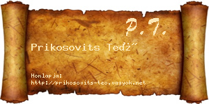 Prikosovits Teó névjegykártya